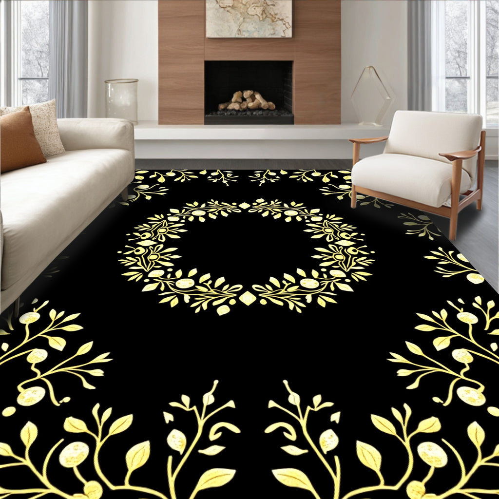 Golden Wreath Botanical Accents Rug