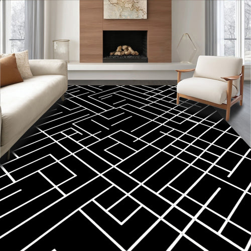 Abstract Geometric Network Pattern Rug
