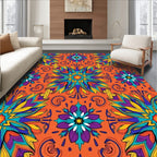 Vibrant Floral Mandala Pattern Rug