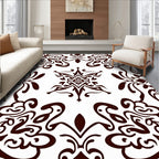Intricate Dark Swirl Scroll Pattern Rug