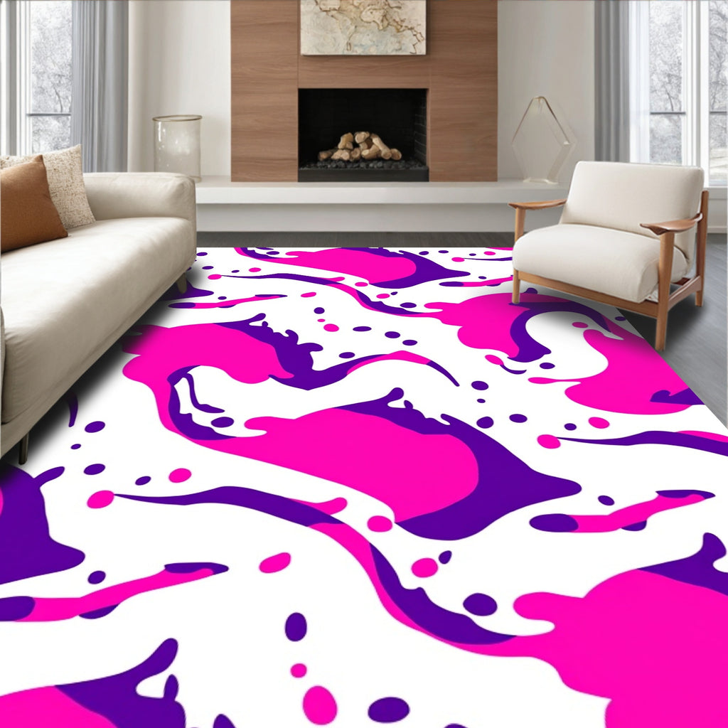 Vibrant Ink Splatter Abstract Design Rug