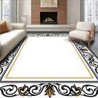 Ornate Floral Scrollwork Statement Rug