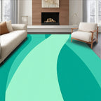 Teal Wave Pattern Design Rug