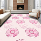 Pink Daisy Floral Pattern Rug