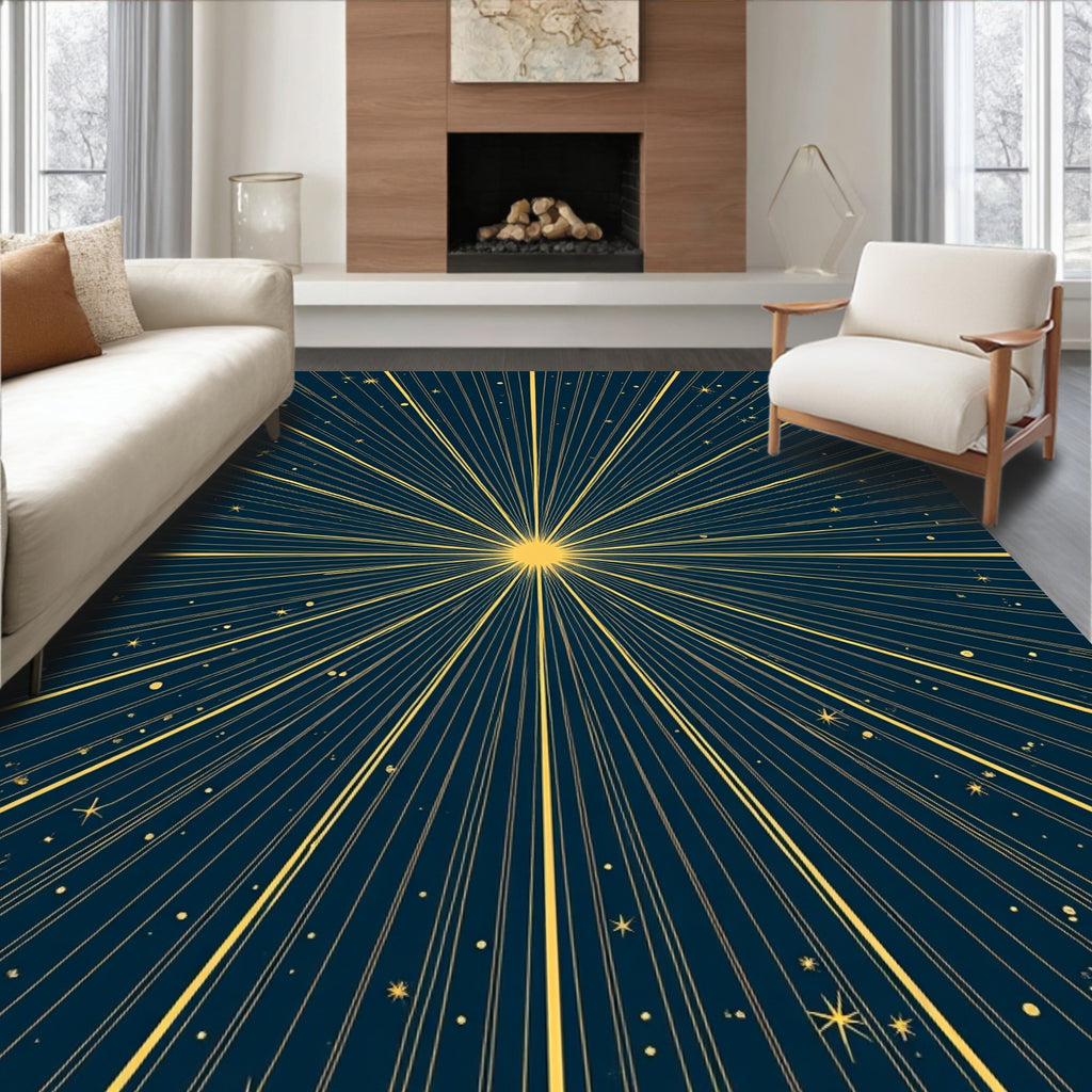 Celestial Sunburst Starry Celestial Rug