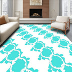 Flowing Turquoise Teal Pattern Rug