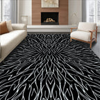 Abstract Organic Streaks Pattern Rug