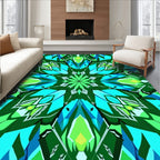 Vivid Geometric Kaleidoscope Design Rug