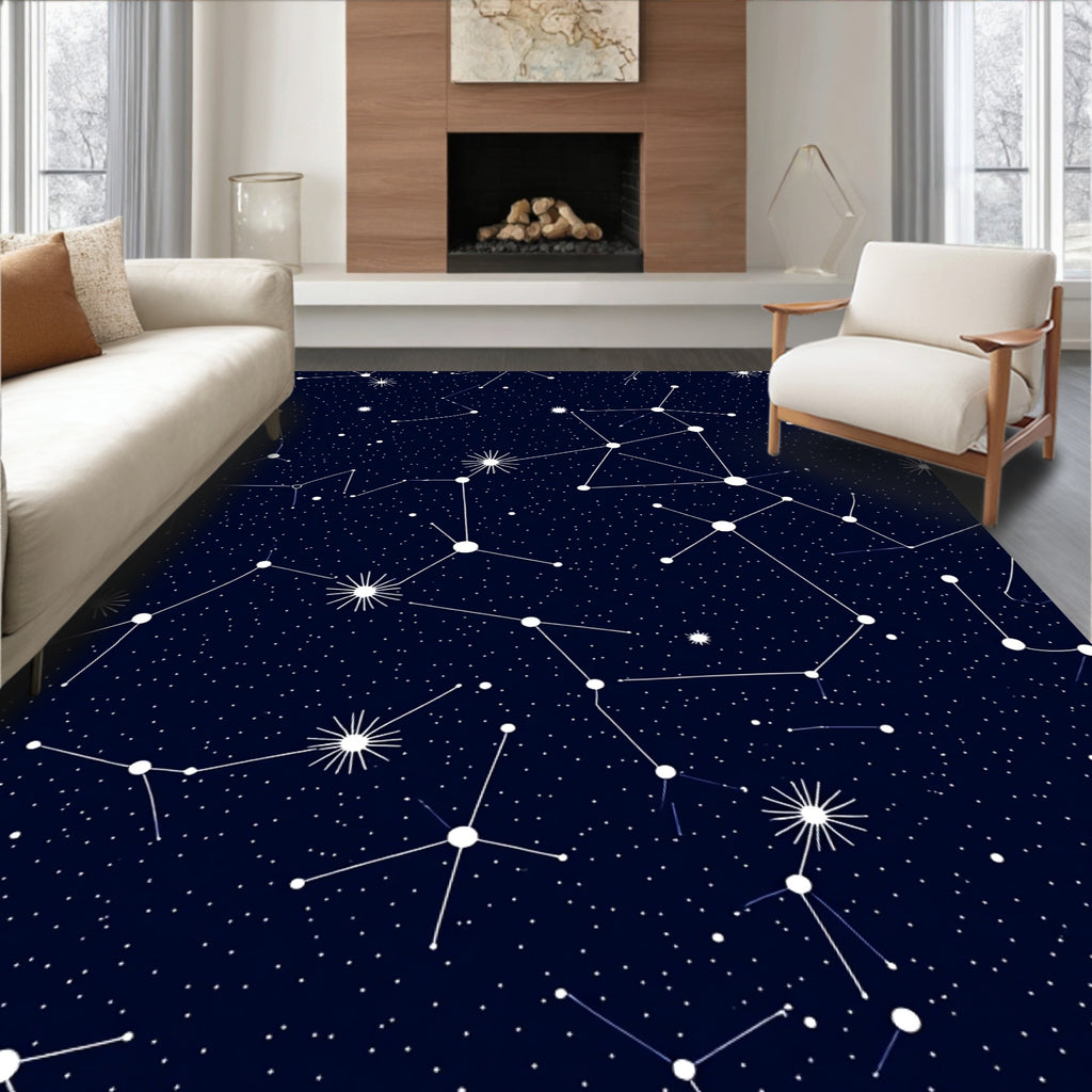 Celestial Star Constellation Pattern Rug