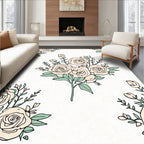 Romantic Roses Floral Pattern Rug