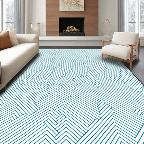Abstract Geometric Stripe Pattern Rug