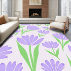 Lavender Floral Pattern Rug
