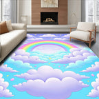 Pastel Sky With Rainbow Stars Rug
