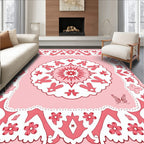 Floral Mandala Patterned Pink Rug