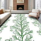 Green Floral Vine Pattern Rug