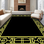 Art Deco Geometric Yellow Patterned Rug