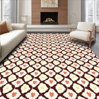Quaint Red Hearts Cream Pattern Rug