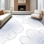 Light Blue Gradient Floral Pattern Rug