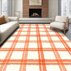 Orange Checked Pattern Rug