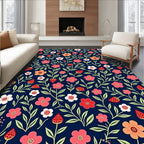 Floral Strawberry Vine Pattern Rug