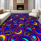 Vibrant Swirls And Circles Funky Pattern Rug