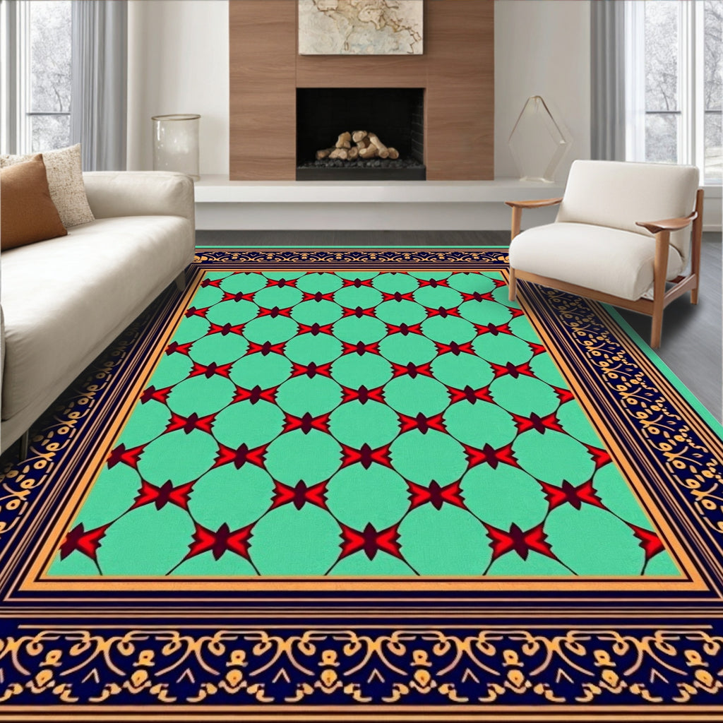 Maroon Red Diamond Pattern Rug