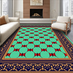 Maroon Red Diamond Pattern Rug