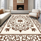 Ornate Floral Swirl Pattern Design Rug