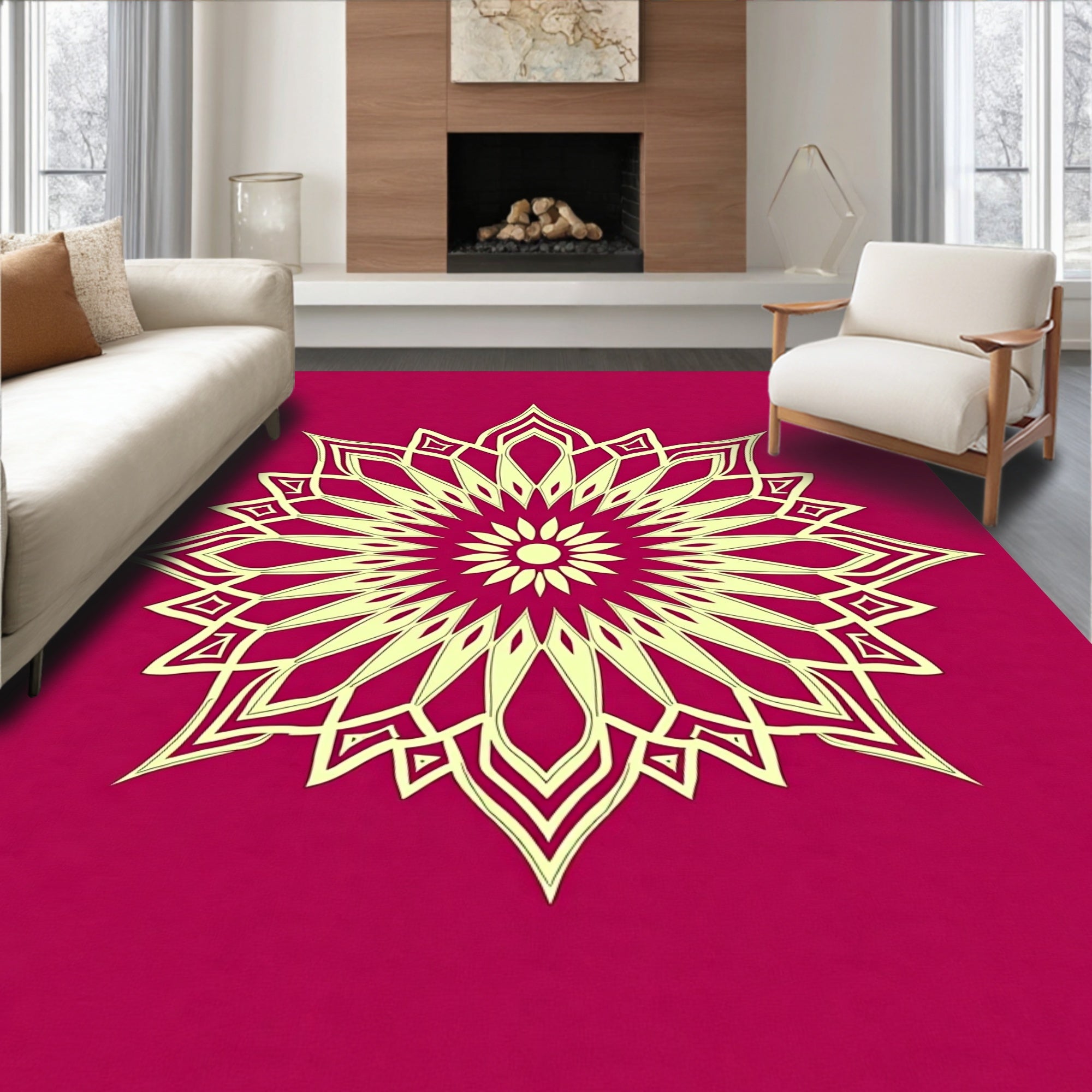 Floral Symmetry Pattern Design Rug