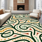 Abstract Swirls Shapes Organic Rug