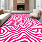 Vibrant Pink Abstract Swirl Pattern Rug