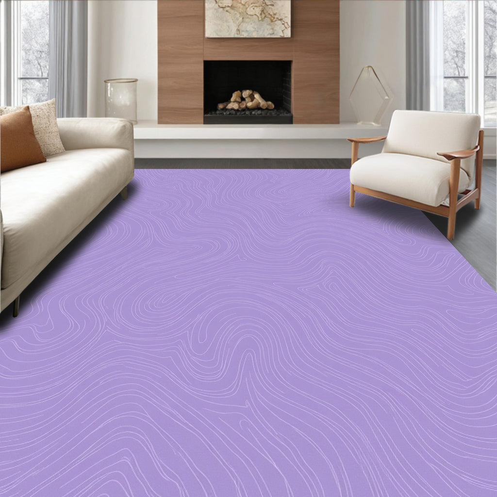 Lavender Swirl Abstract Pattern Rug