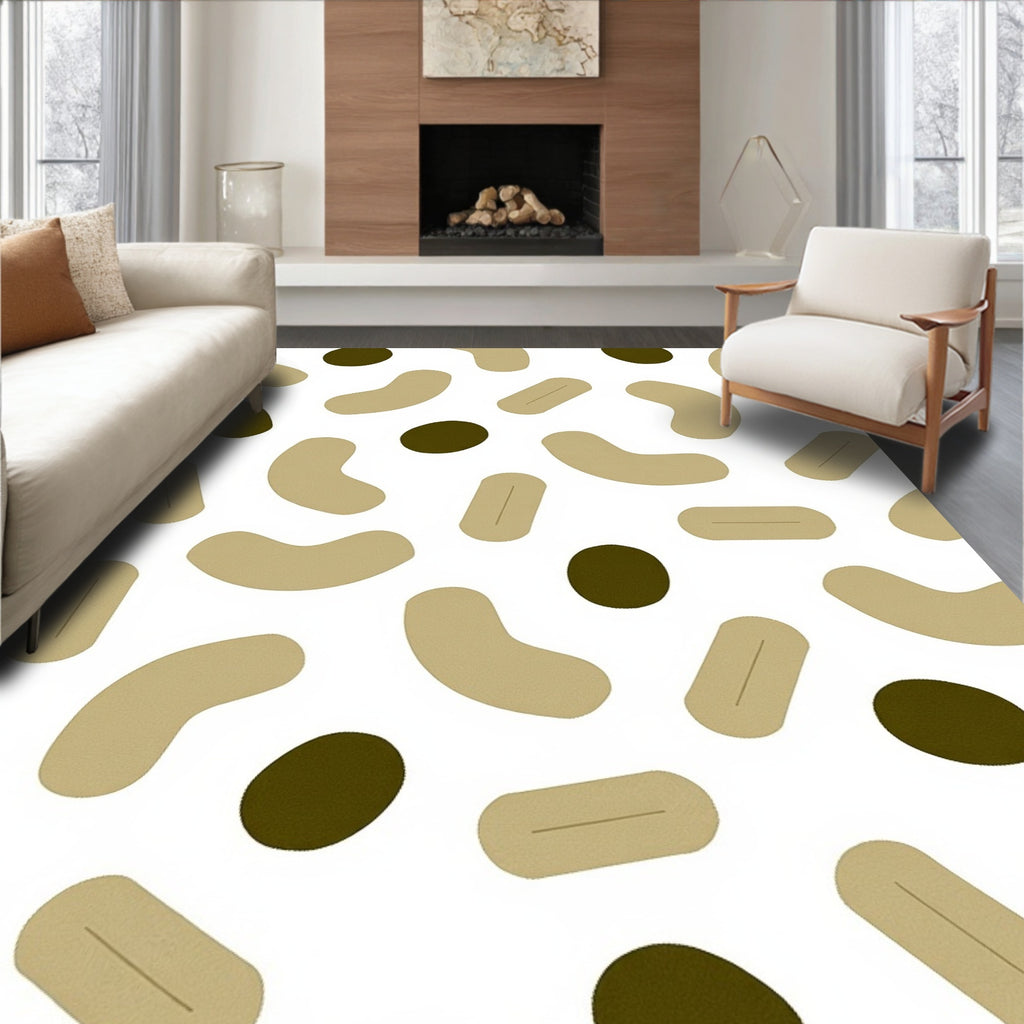 Organic Pebble and Bean Pattern Rug