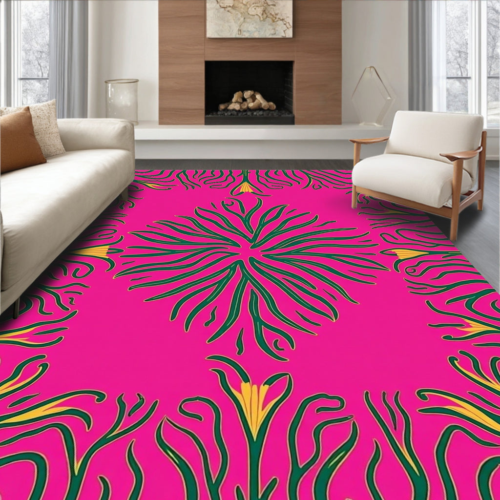 Bold Floral Vine Pattern Rug