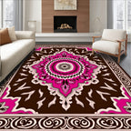 Vibrant pink floral medallion Rug