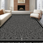 Intricate Swirl Monochrome Graphic Pattern Rug