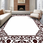 Elegant Floral Scrollwork Border Design Rug
