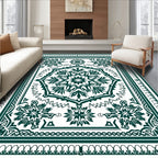 Intricate Floral Mandala Pattern Rug