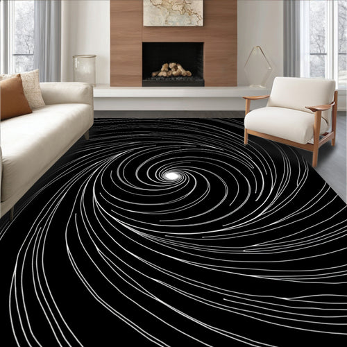 Abstract Swirling Lines Pattern Rug