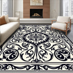 Intricate Floral Scrollwork Decorative Rug