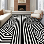 Bold Geometric Maze Pattern Rug