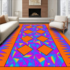Vibrant Geometric Diamond Pattern Rug