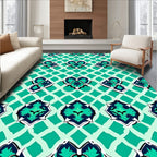 Ornate Emerald Teal Pattern Rug