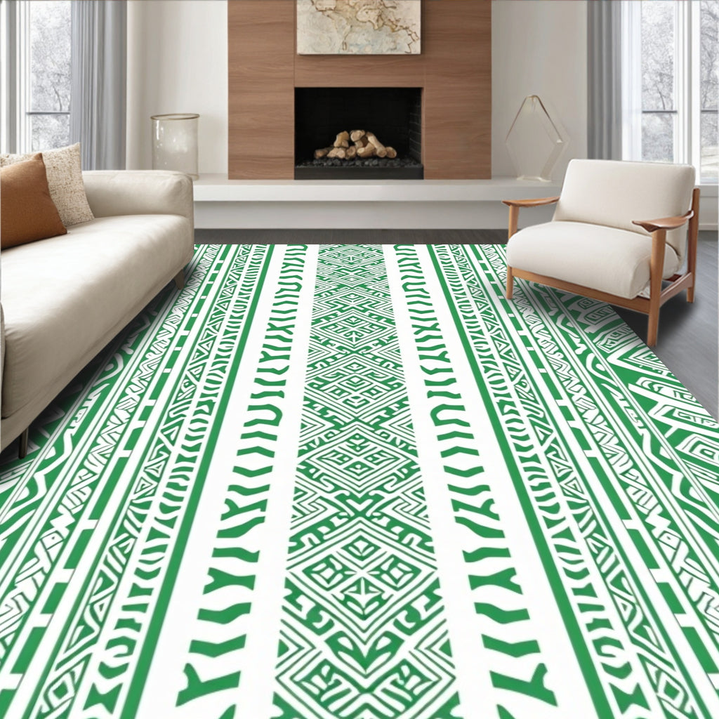 Geometric Tribal Stripe Design Rug