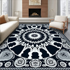 Bold Abstract Starburst Mandala Rug