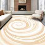 Beige Swirl Textured Abstract Design Rug
