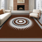 Radial Sunburst With Geometric Border Rug