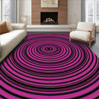 Vivid Pink Concentric Circles Abstract Rug
