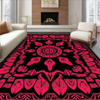 Vibrant Floral Mandala Patterned Rug