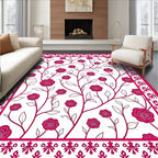 Classic Rose Vine With Intricate Border Rug